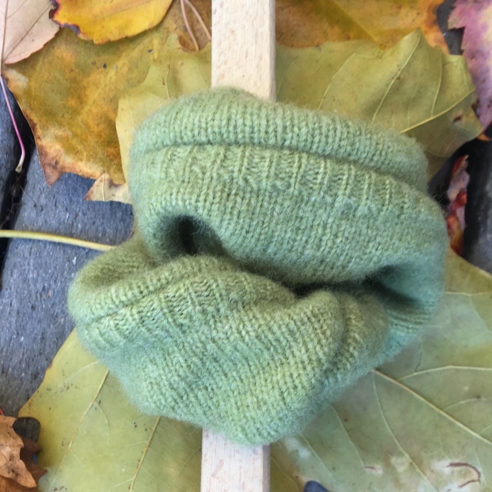 Scrunchie Sweater pony holder 1of-a-kind lambswool
